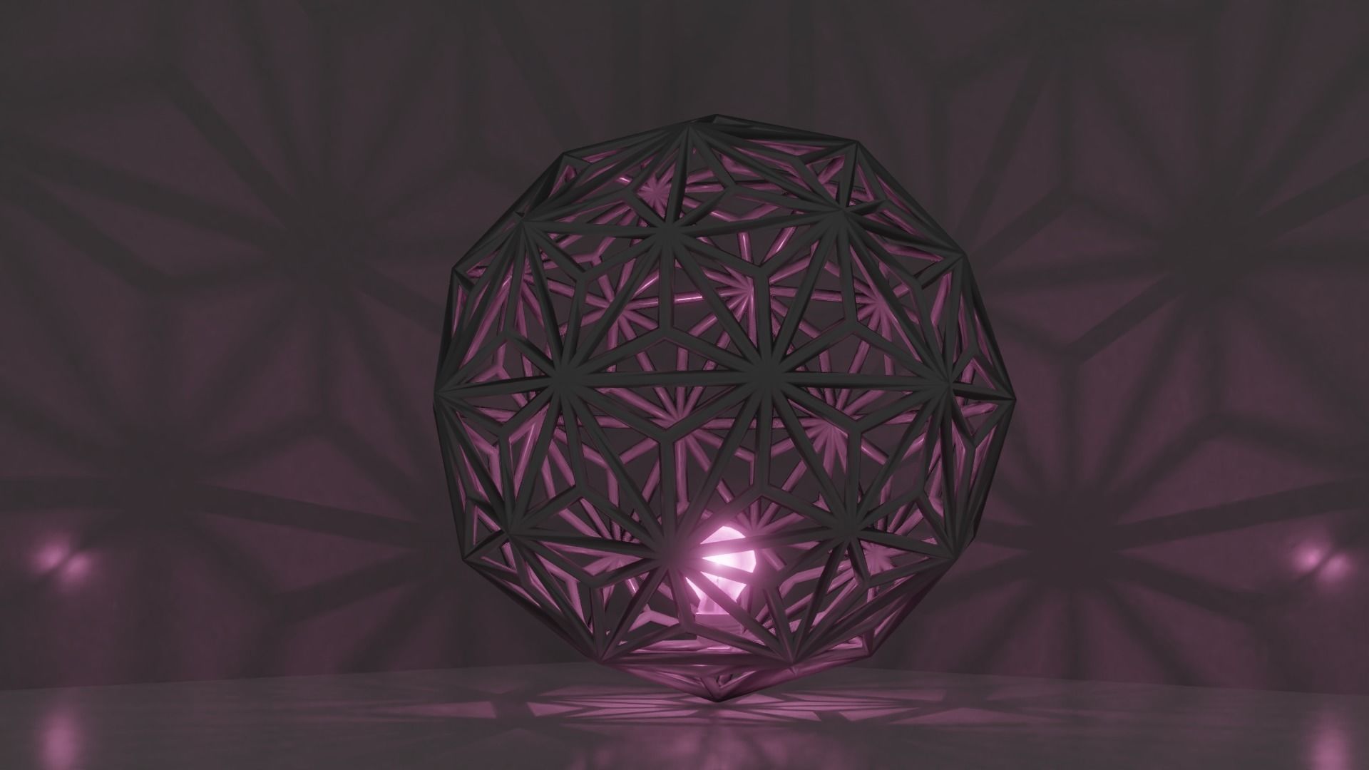 Snowflake Light Low-poly 3D model_6