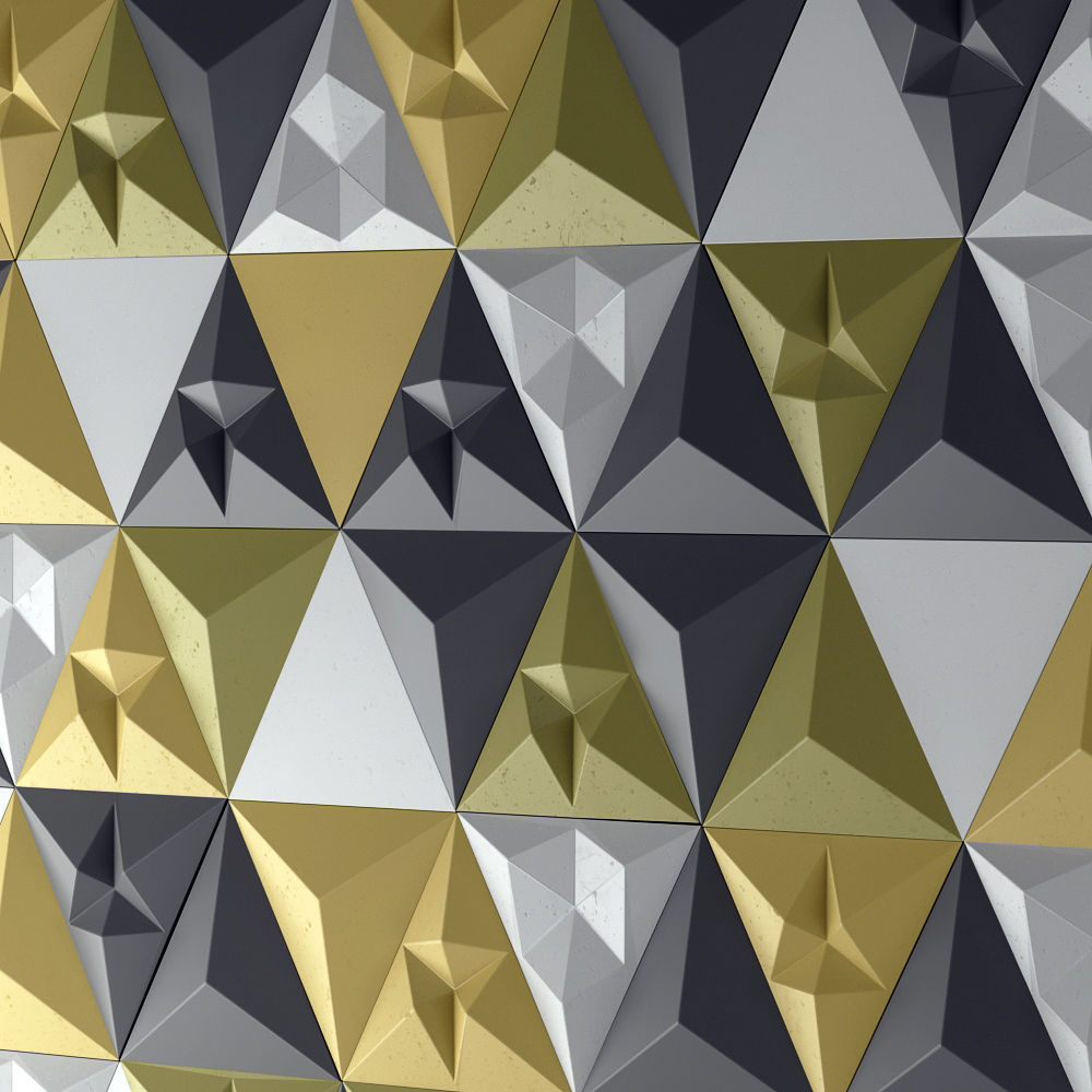 Triangular wall 3D model_1