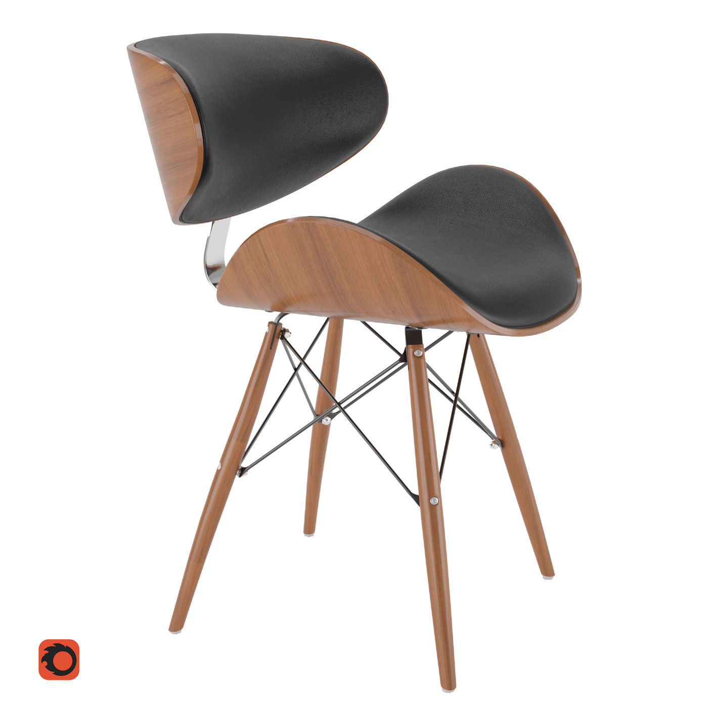 Gerald Black chair 3D model_4