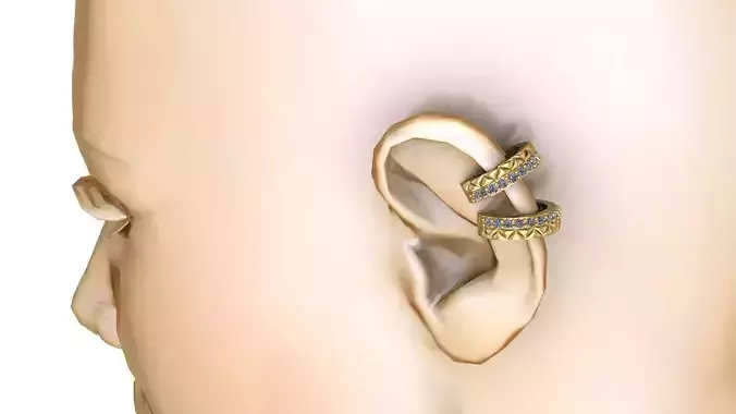 Earrings ear cuff on mannequin