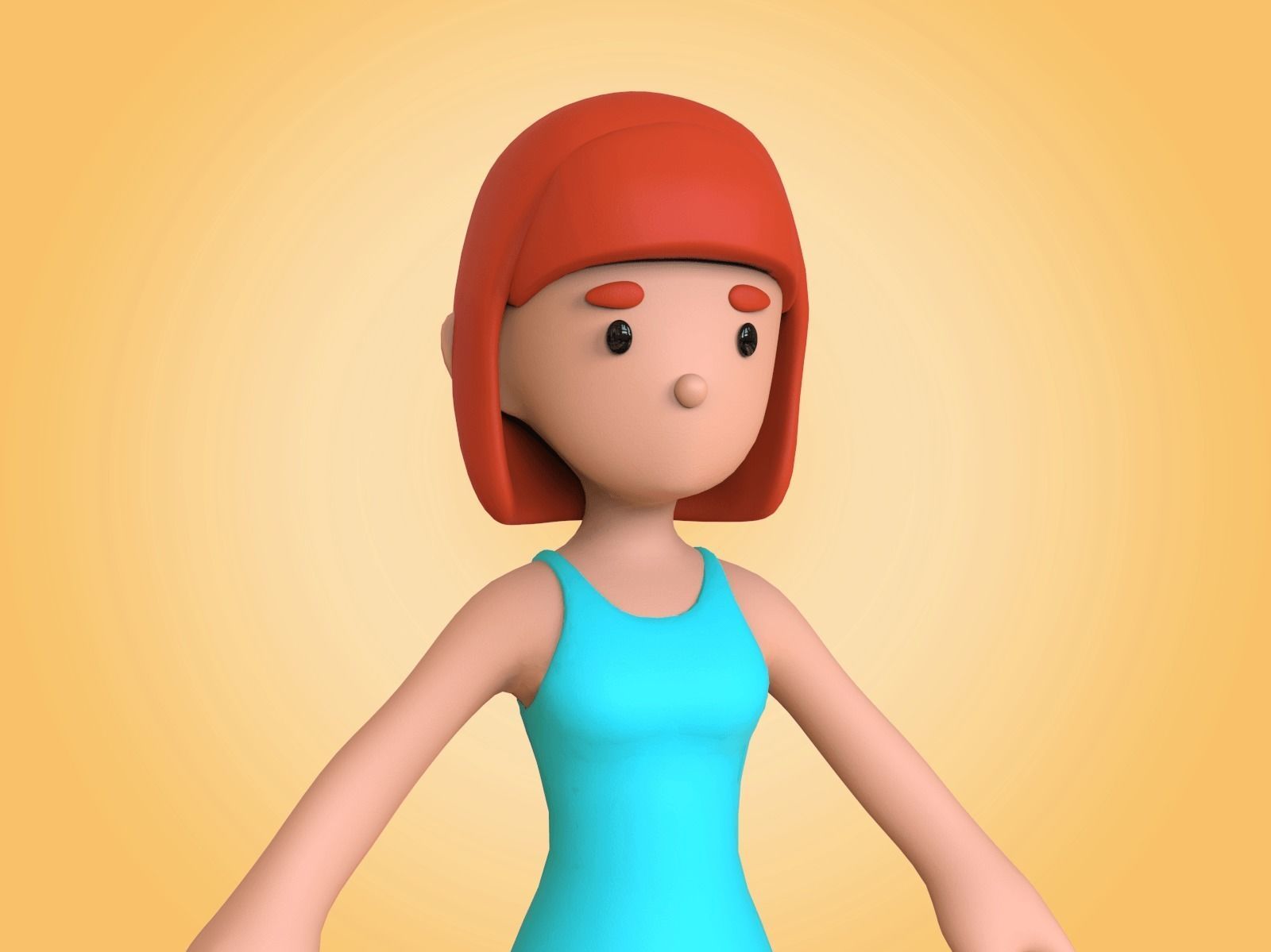 Cartoon Character Basemesh 3D model_34