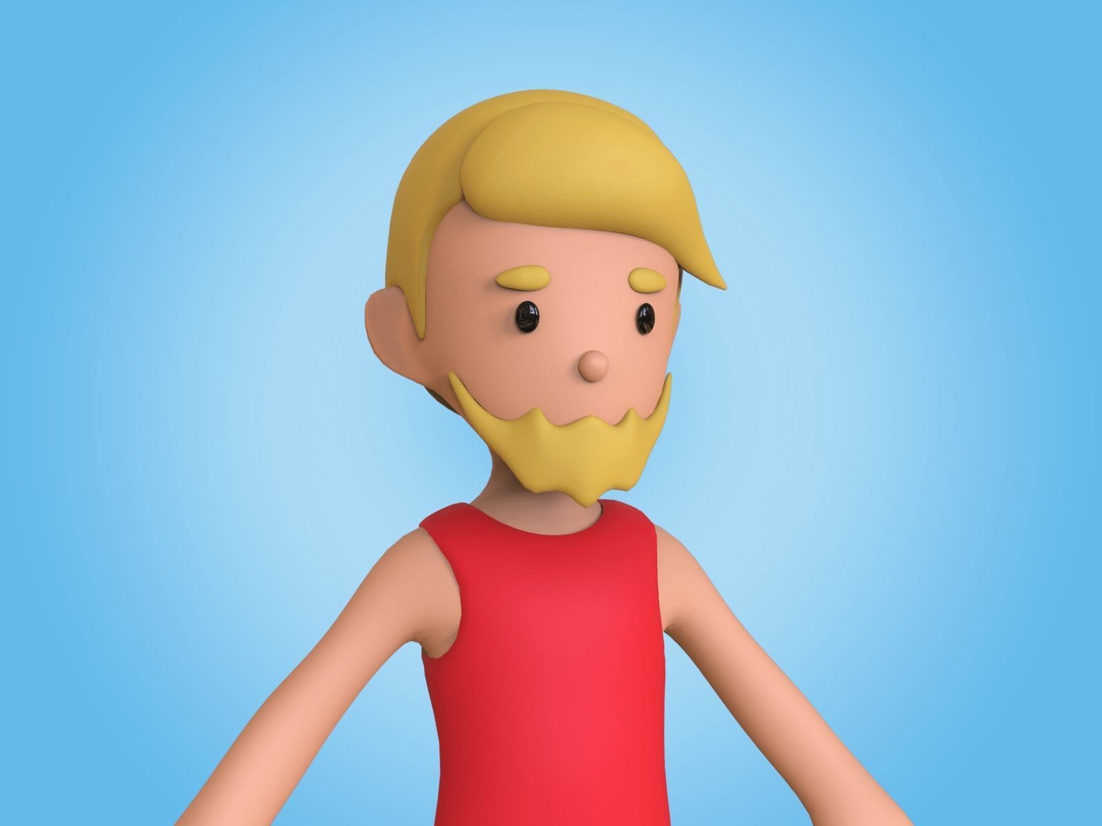 Cartoon Character Basemesh 3D model_25