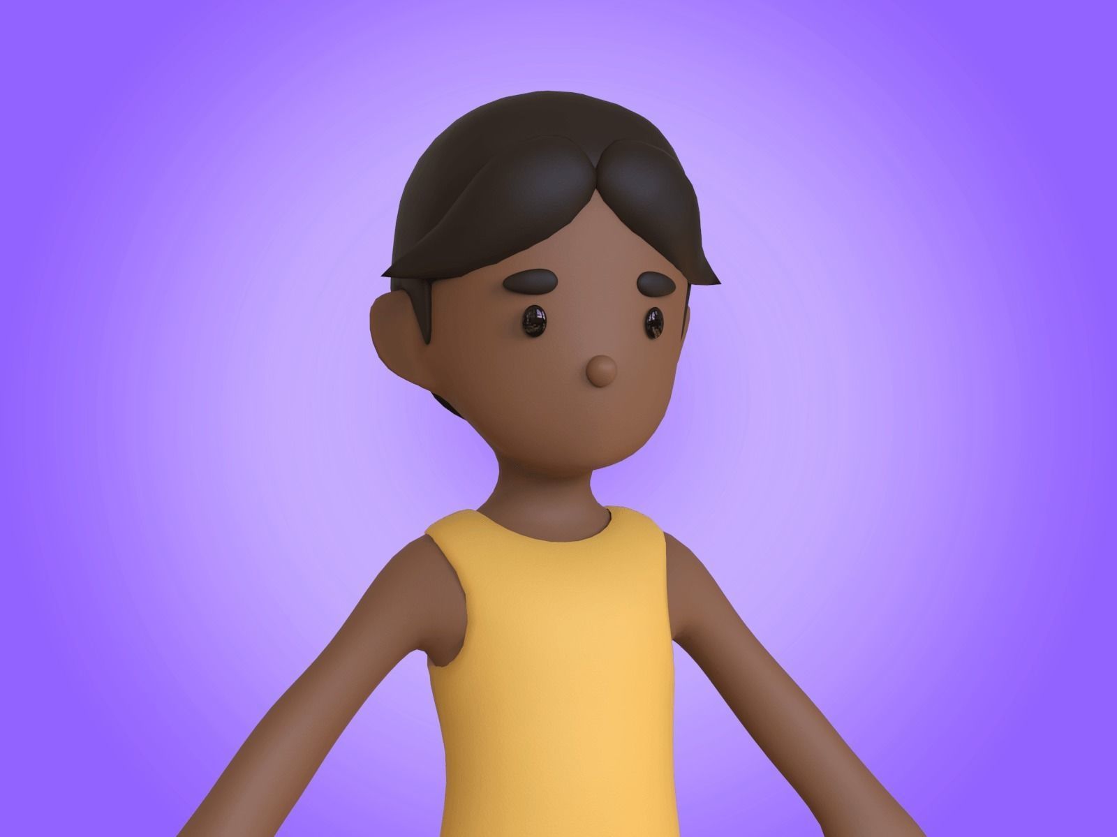 Cartoon Character Basemesh 3D model_11