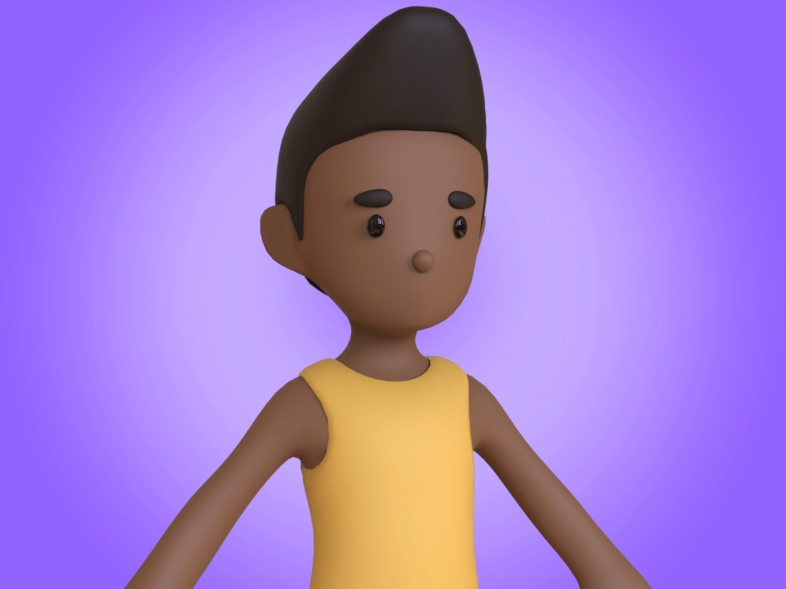 Cartoon Character Basemesh 3D model_10