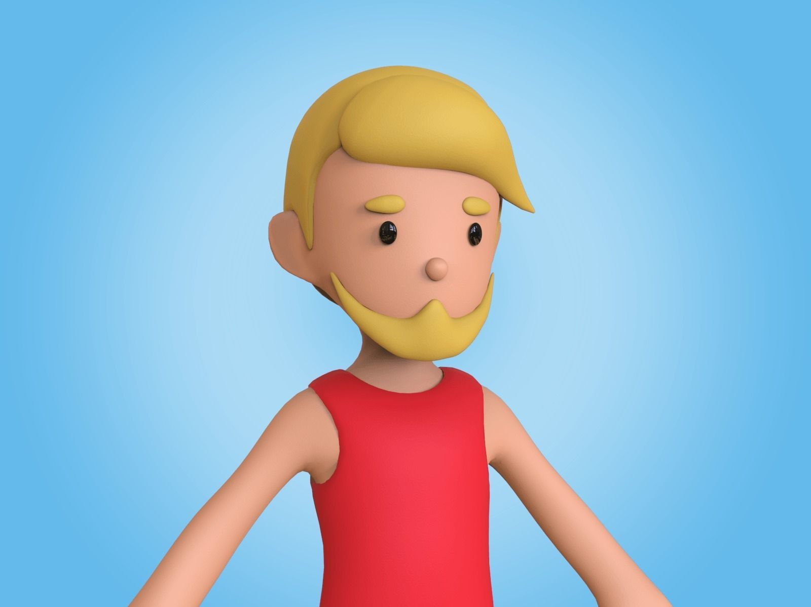 Cartoon Character Basemesh 3D model_24