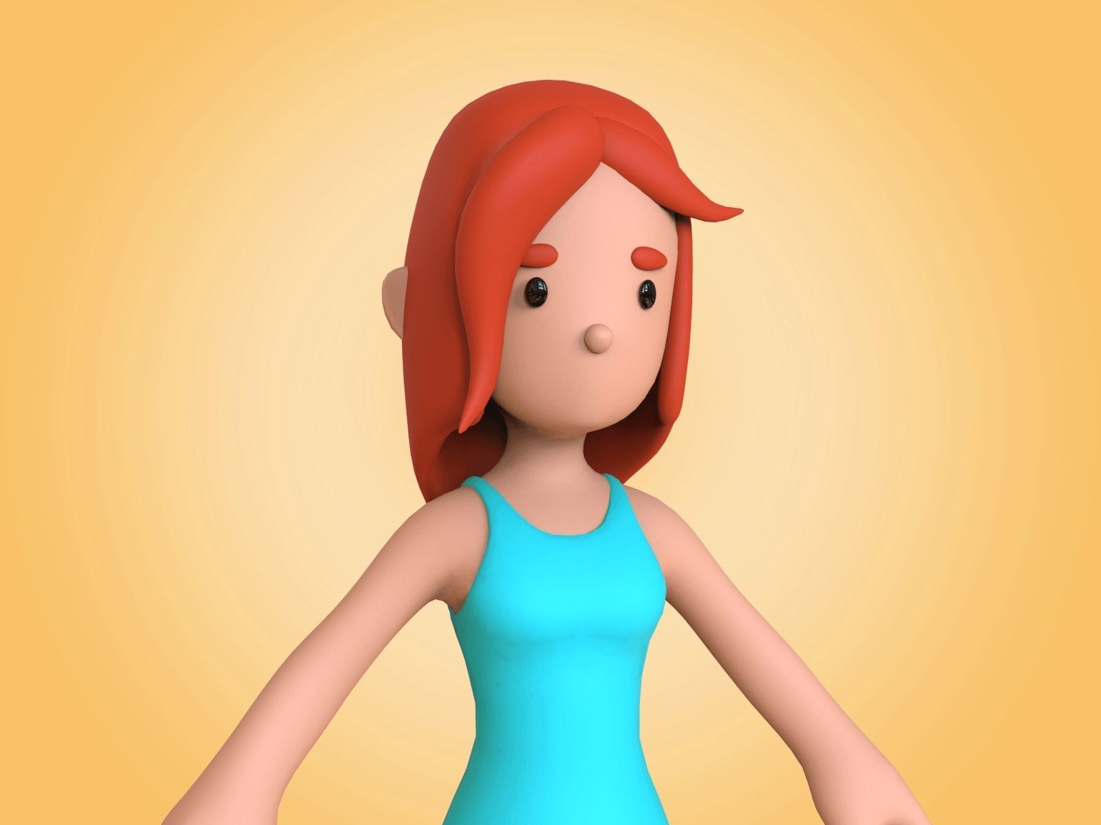 Cartoon Character Basemesh 3D model_36