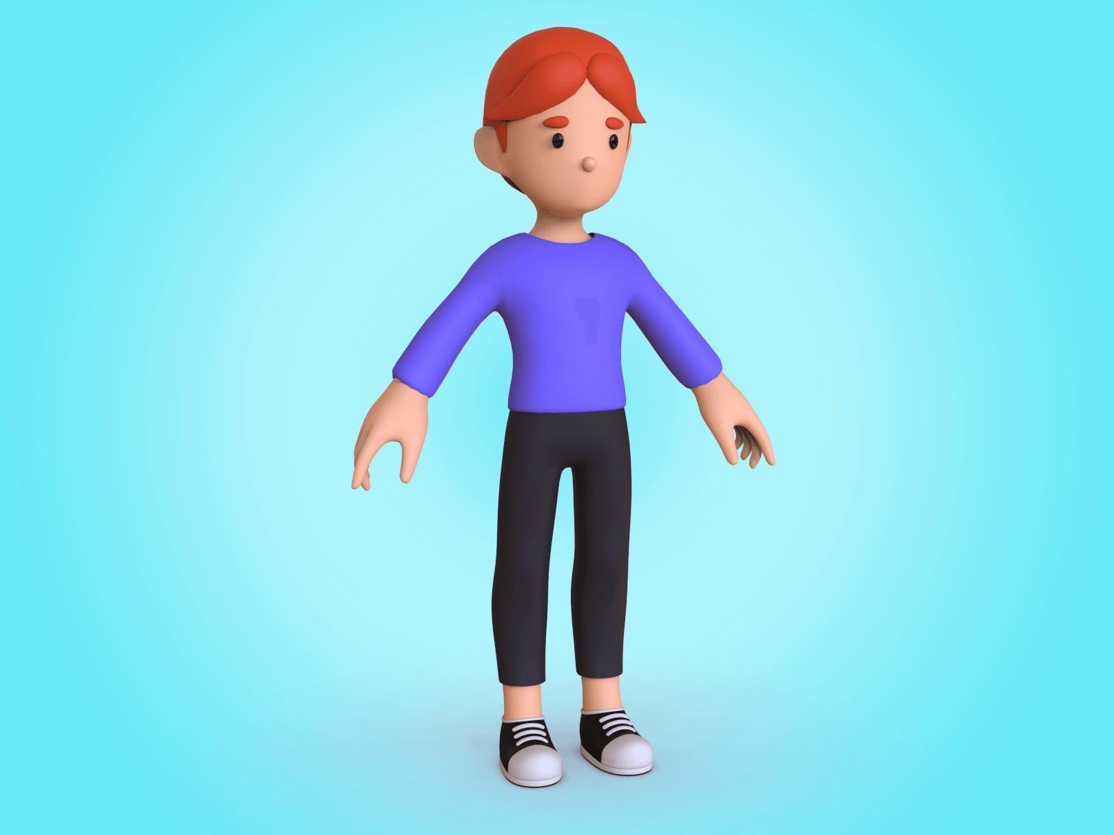 Cartoon Character Basemesh 3D model_4