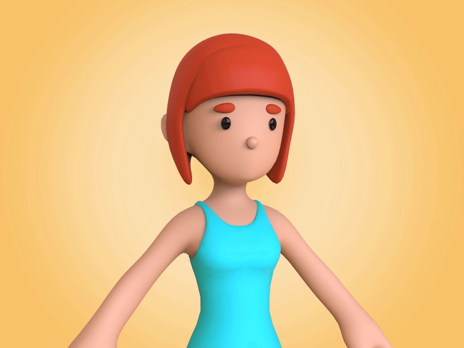 Cartoon Character Basemesh 3D model_37