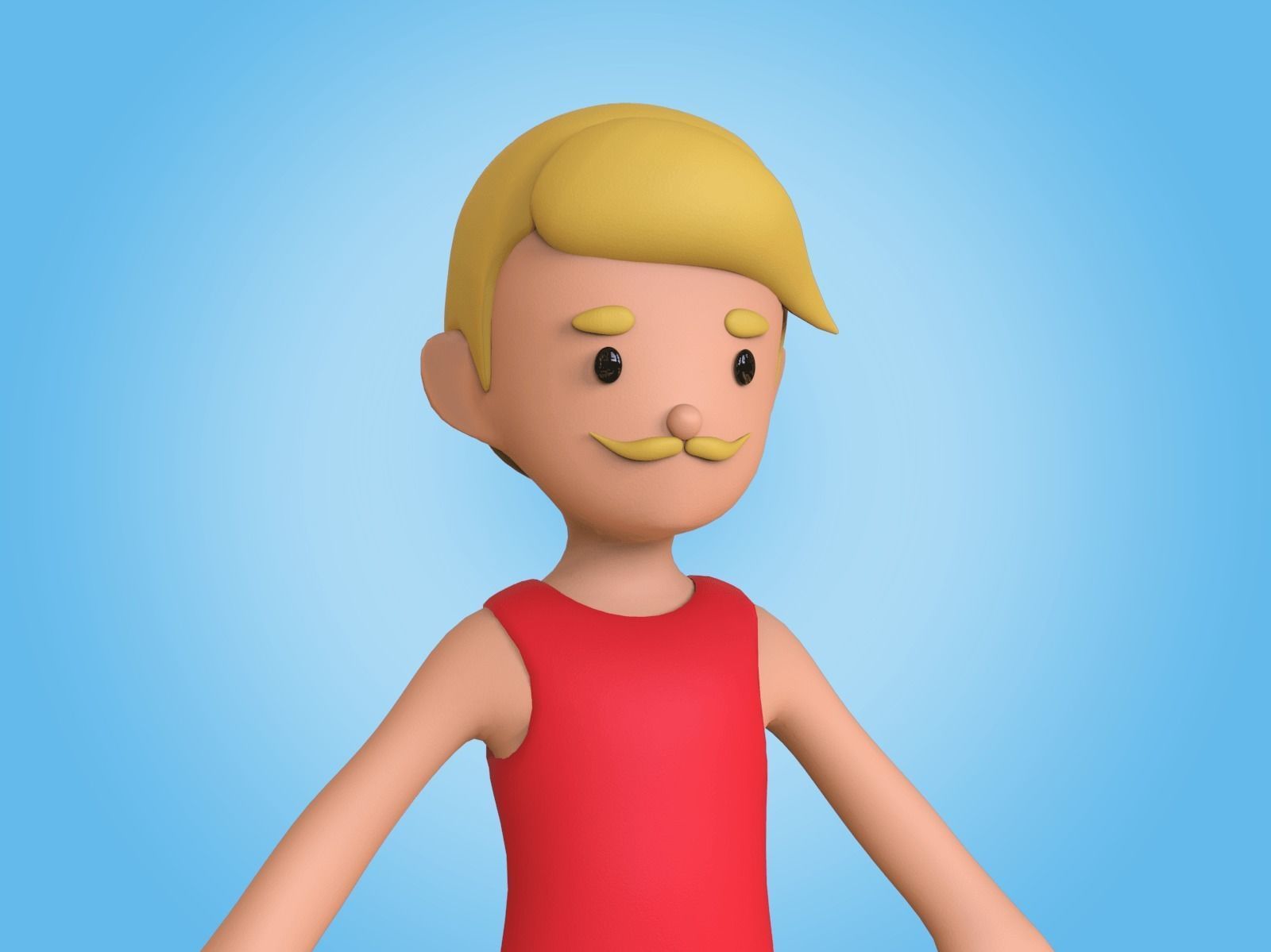 Cartoon Character Basemesh 3D model_30