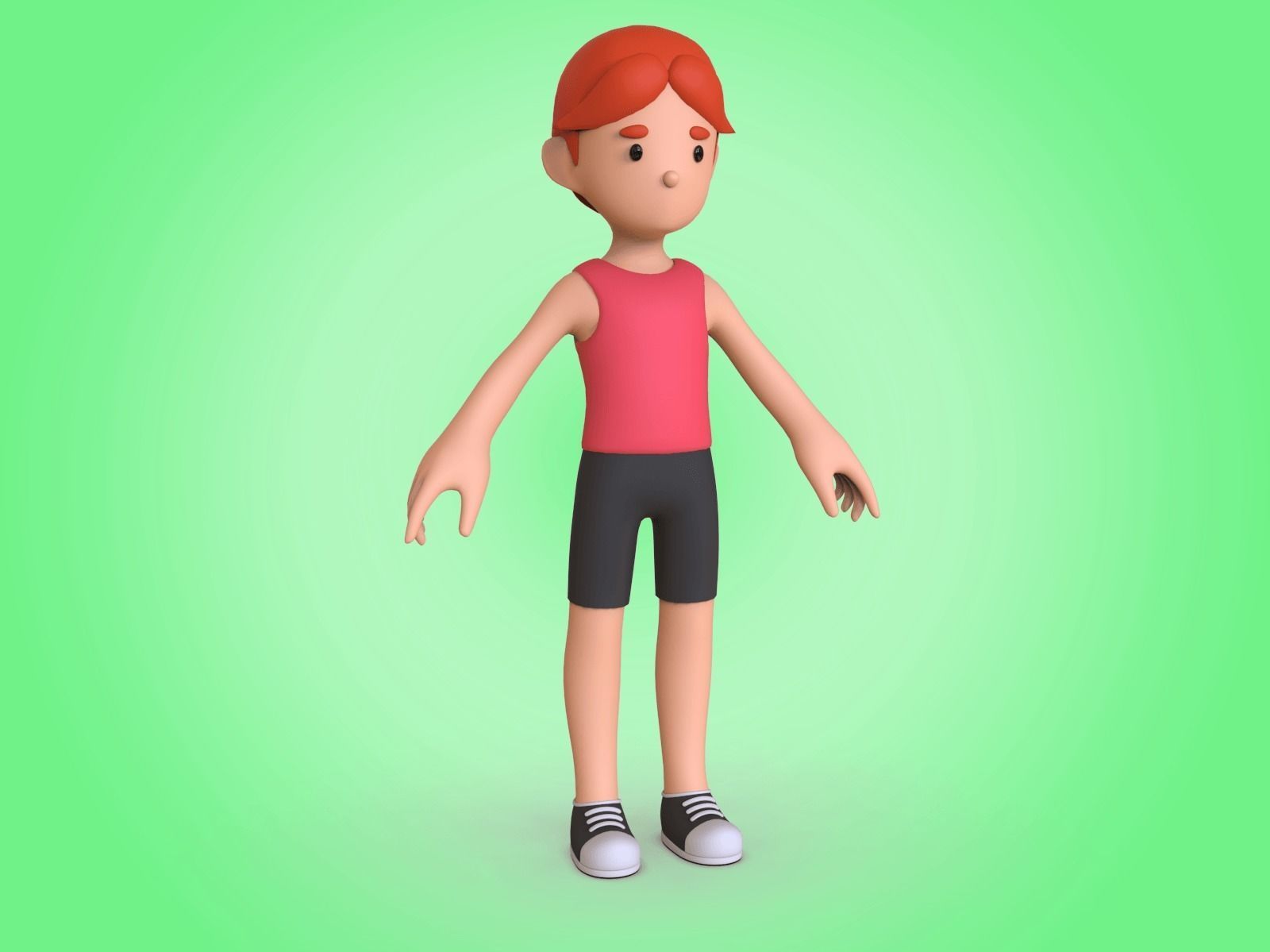 Cartoon Character Basemesh 3D model_5