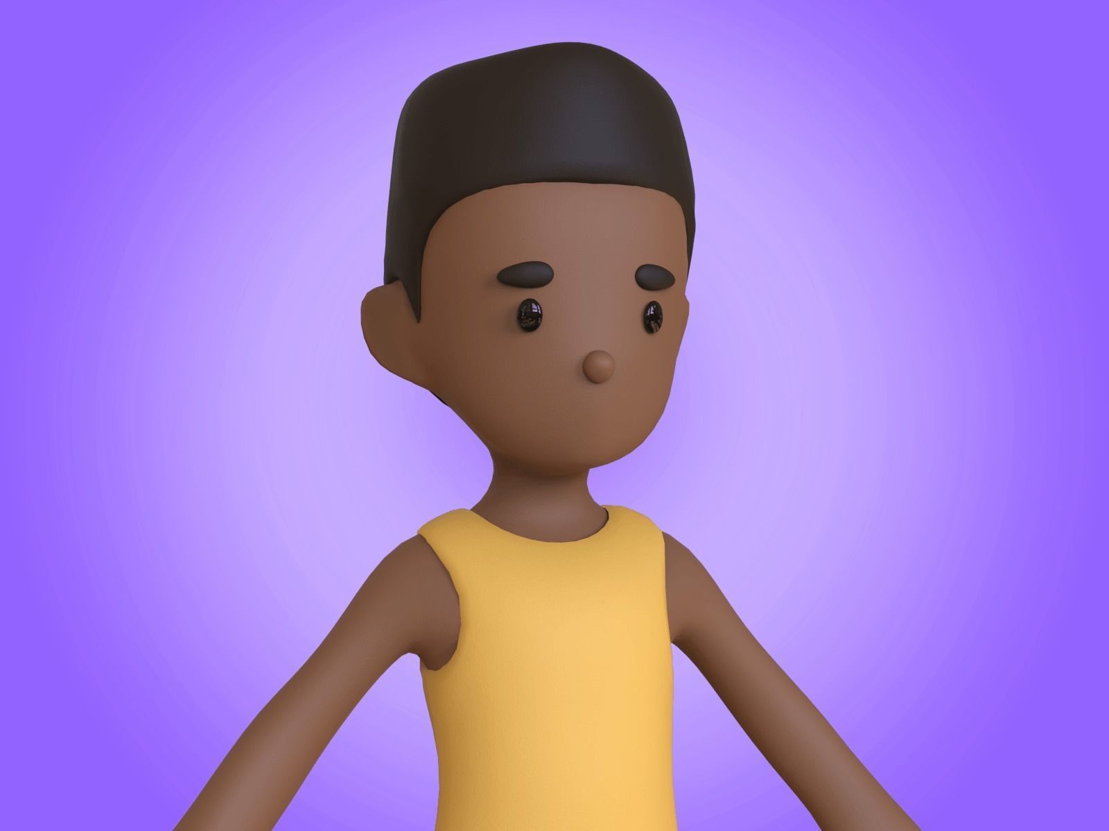 Cartoon Character Basemesh 3D model_9