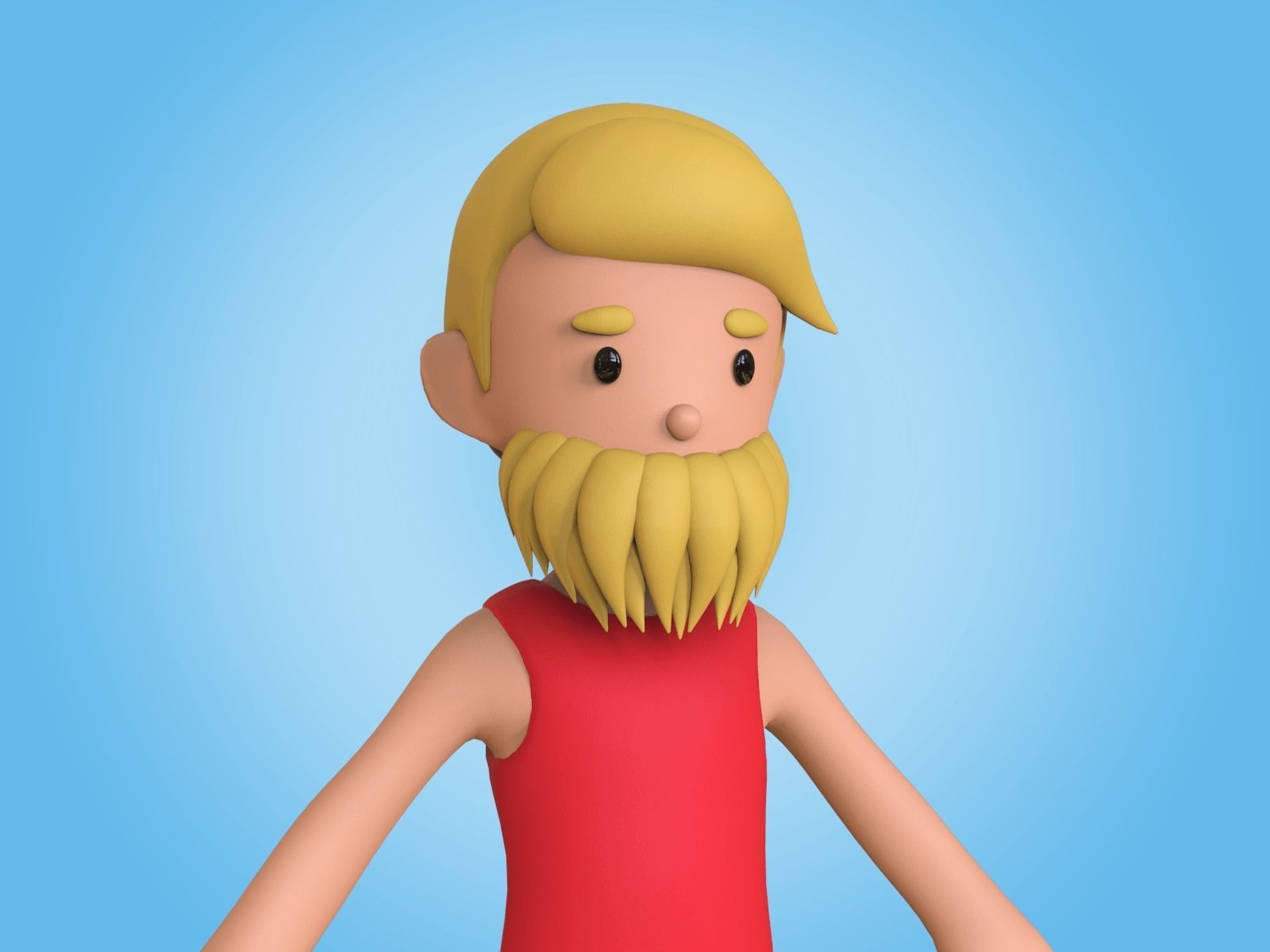 Cartoon Character Basemesh 3D model_26