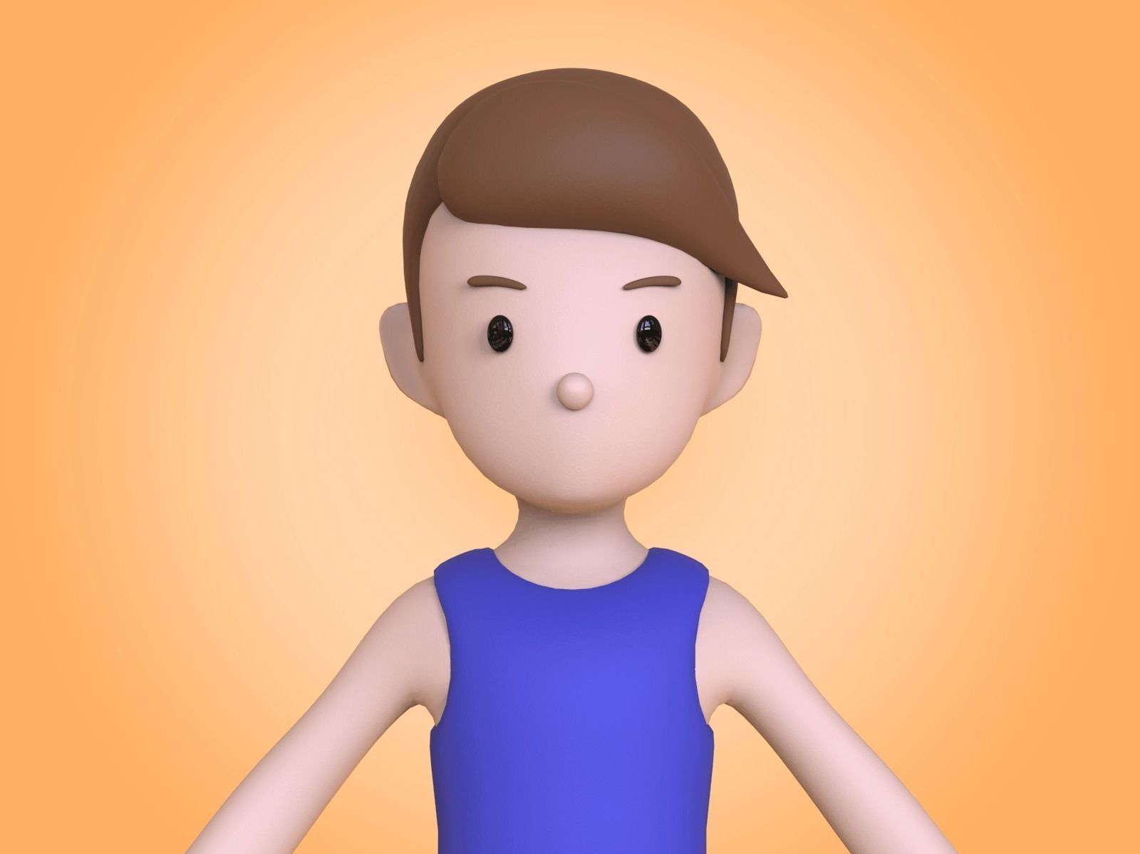 Cartoon Character Basemesh 3D model_17
