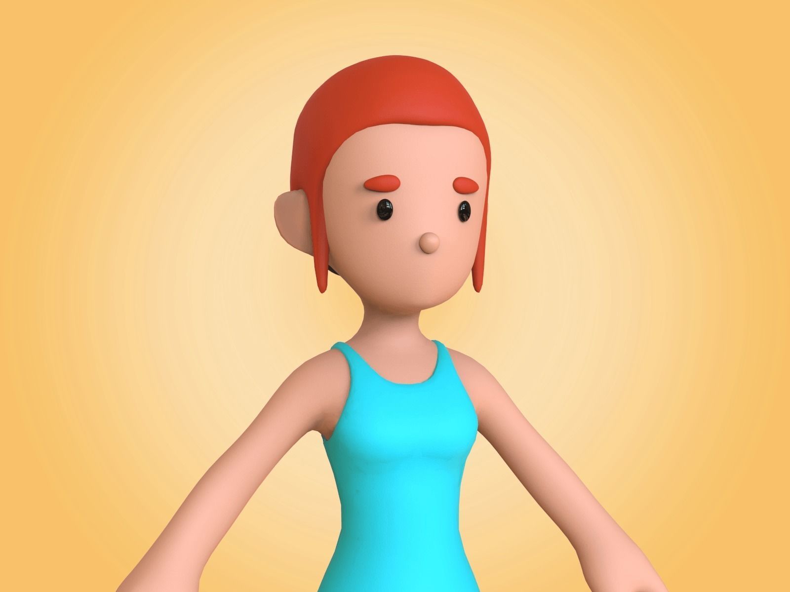 Cartoon Character Basemesh 3D model_32