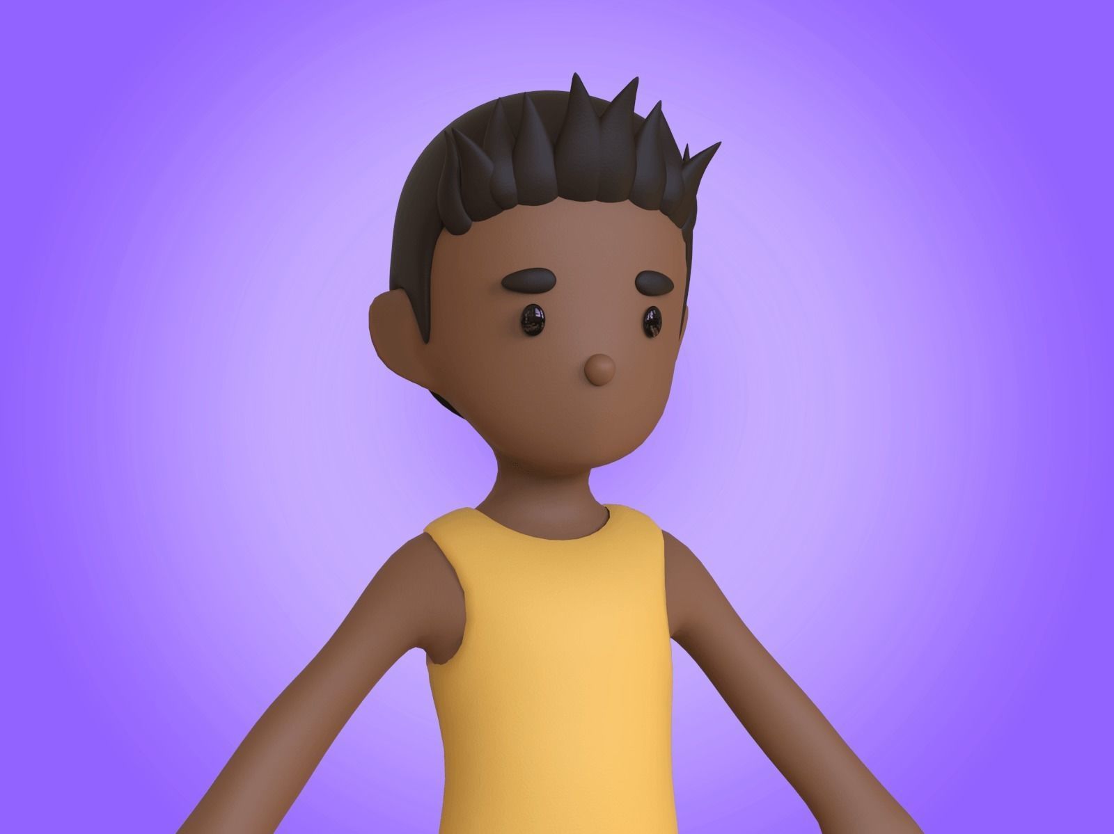 Cartoon Character Basemesh 3D model_12
