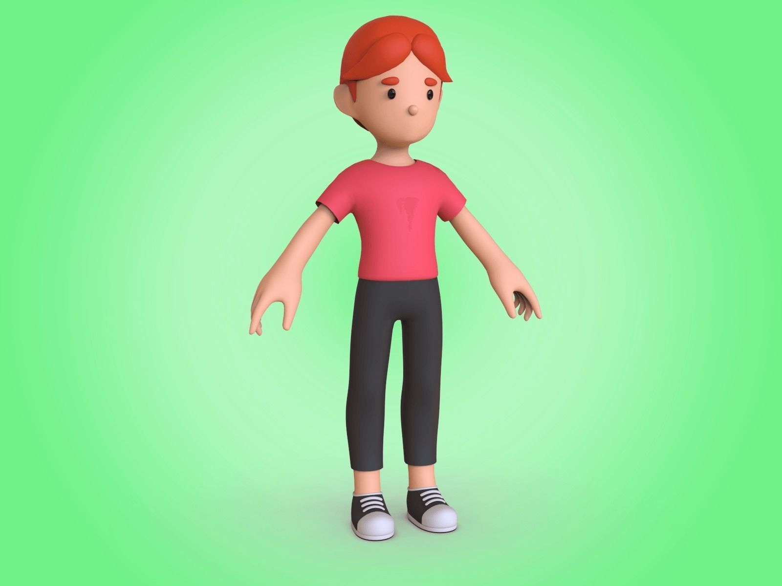 Cartoon Character Basemesh 3D model_6