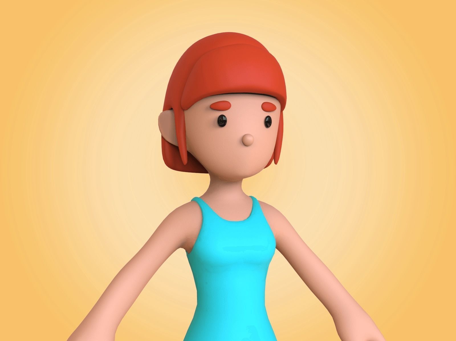 Cartoon Character Basemesh 3D model_33