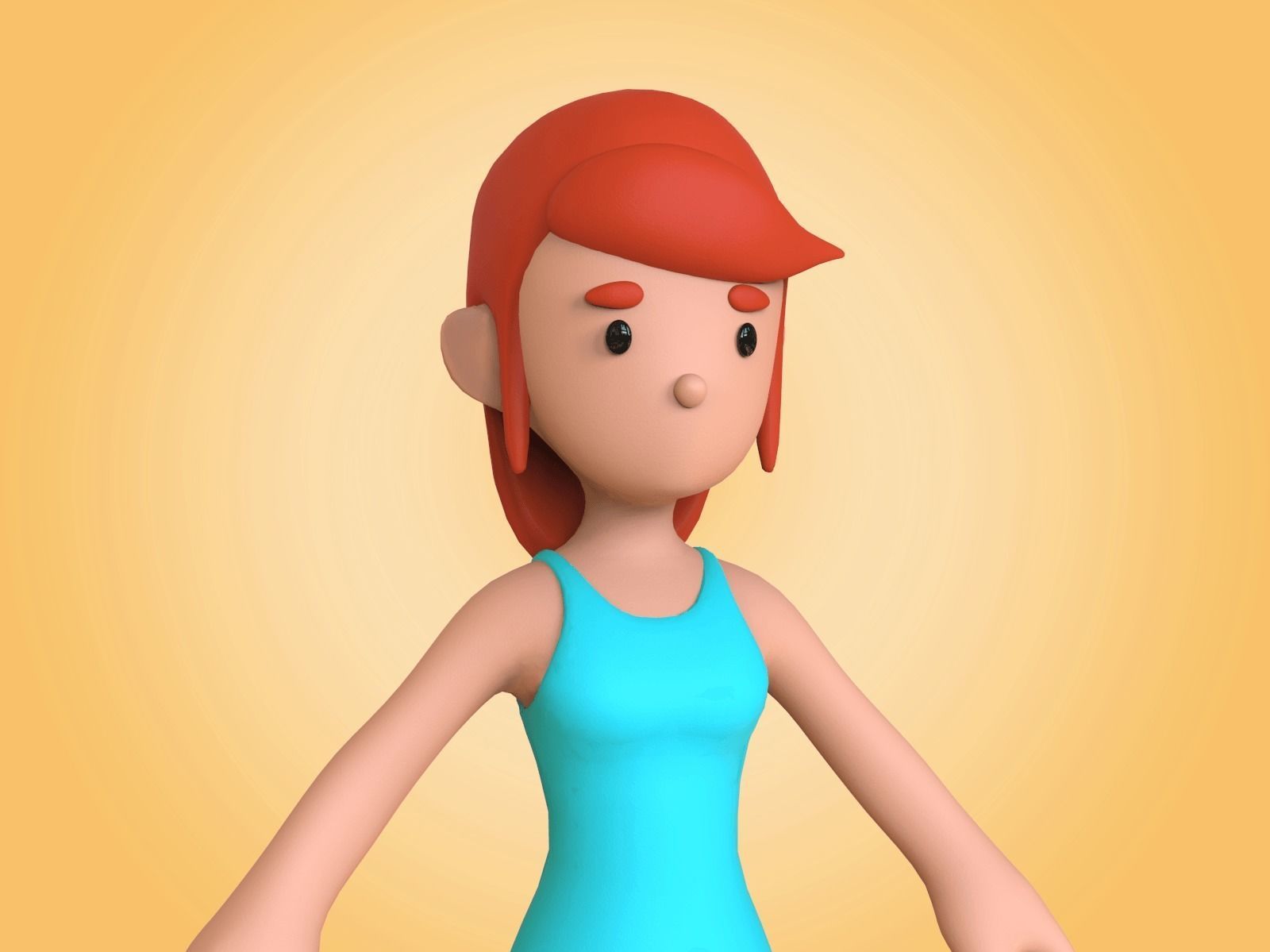 Cartoon Character Basemesh 3D model_35