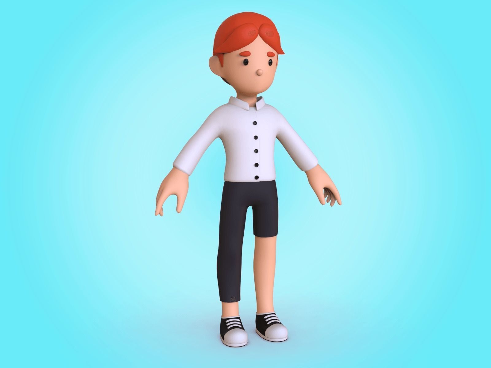 Cartoon Character Basemesh 3D model_3