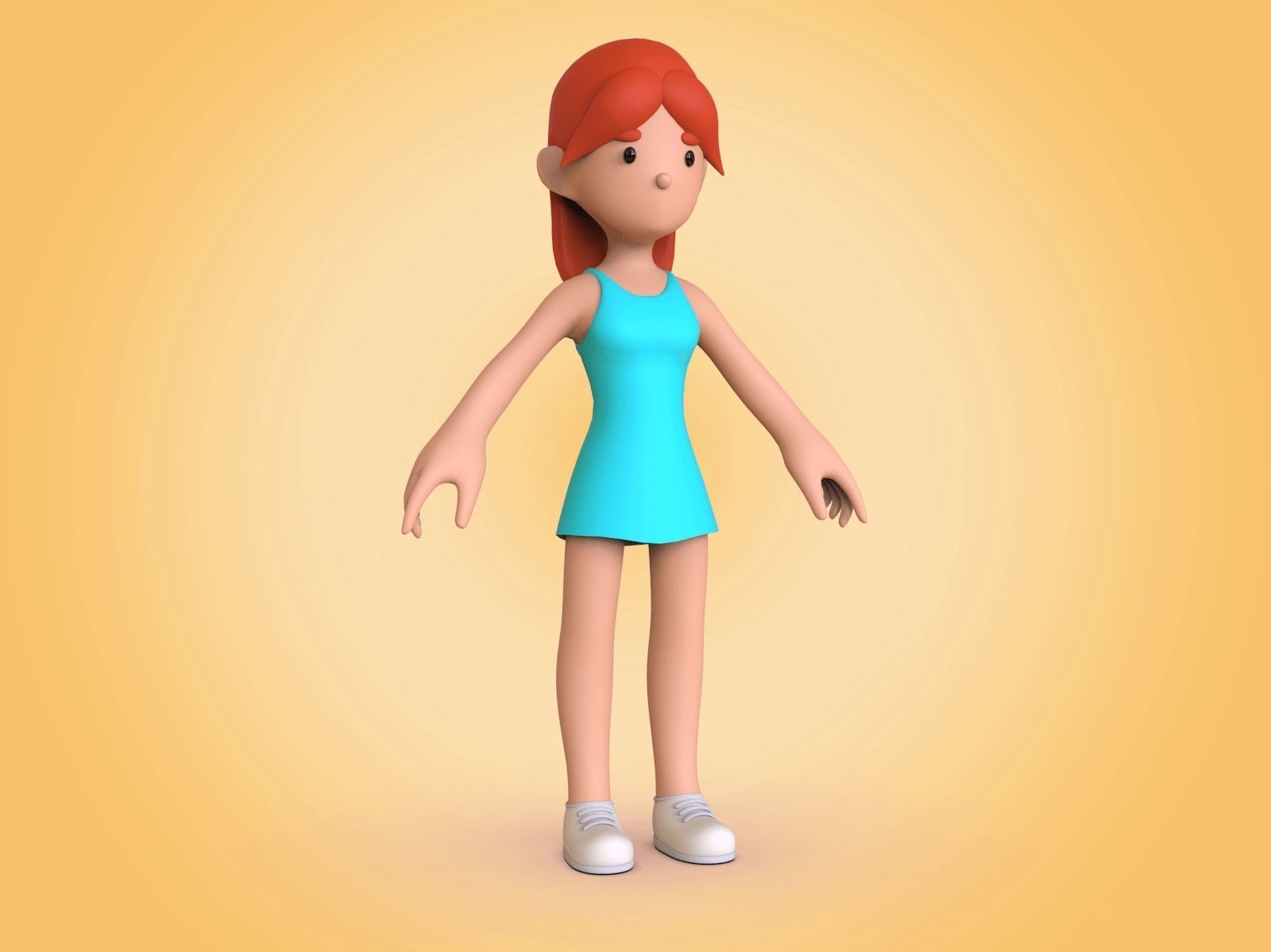 Cartoon Character Basemesh 3D model_8