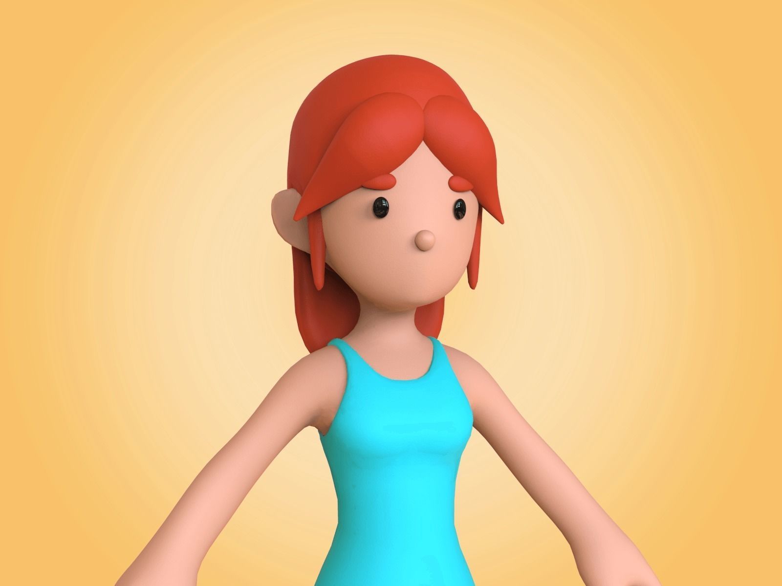 Cartoon Character Basemesh 3D model_31