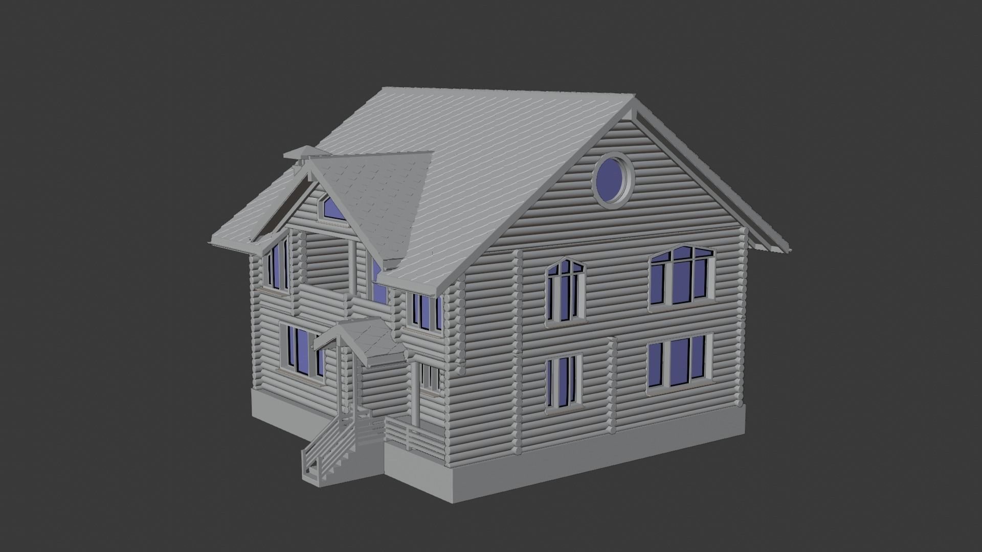 Log House 3D model_10