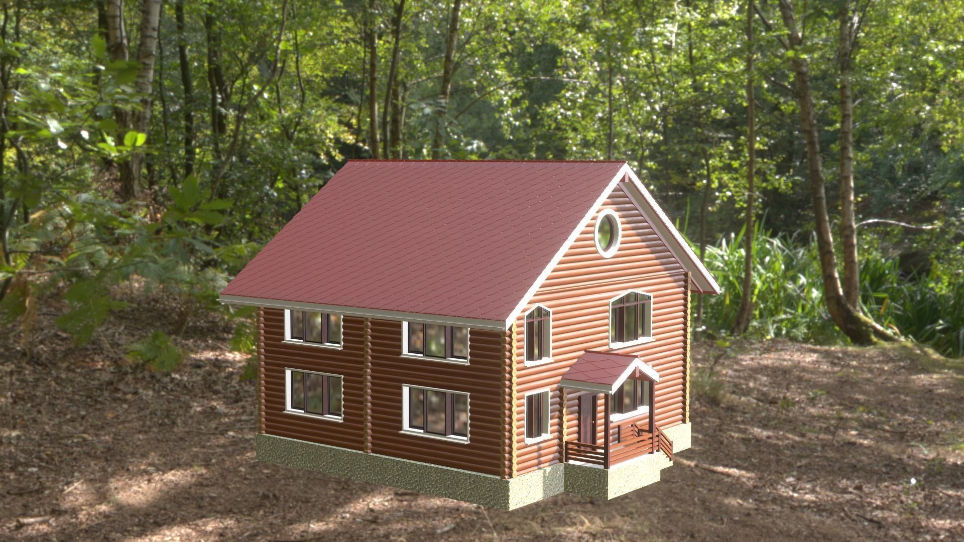 Log House 3D model_11
