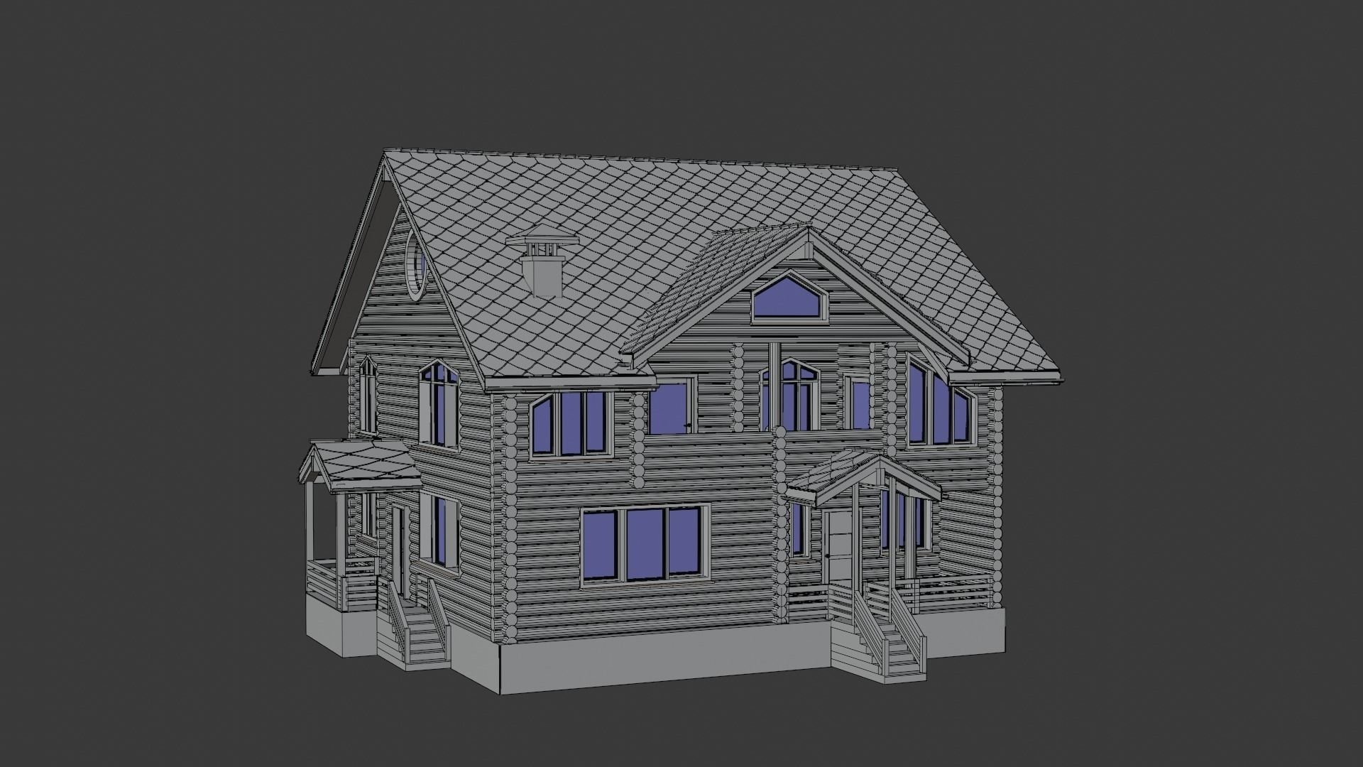 Log House 3D model_3