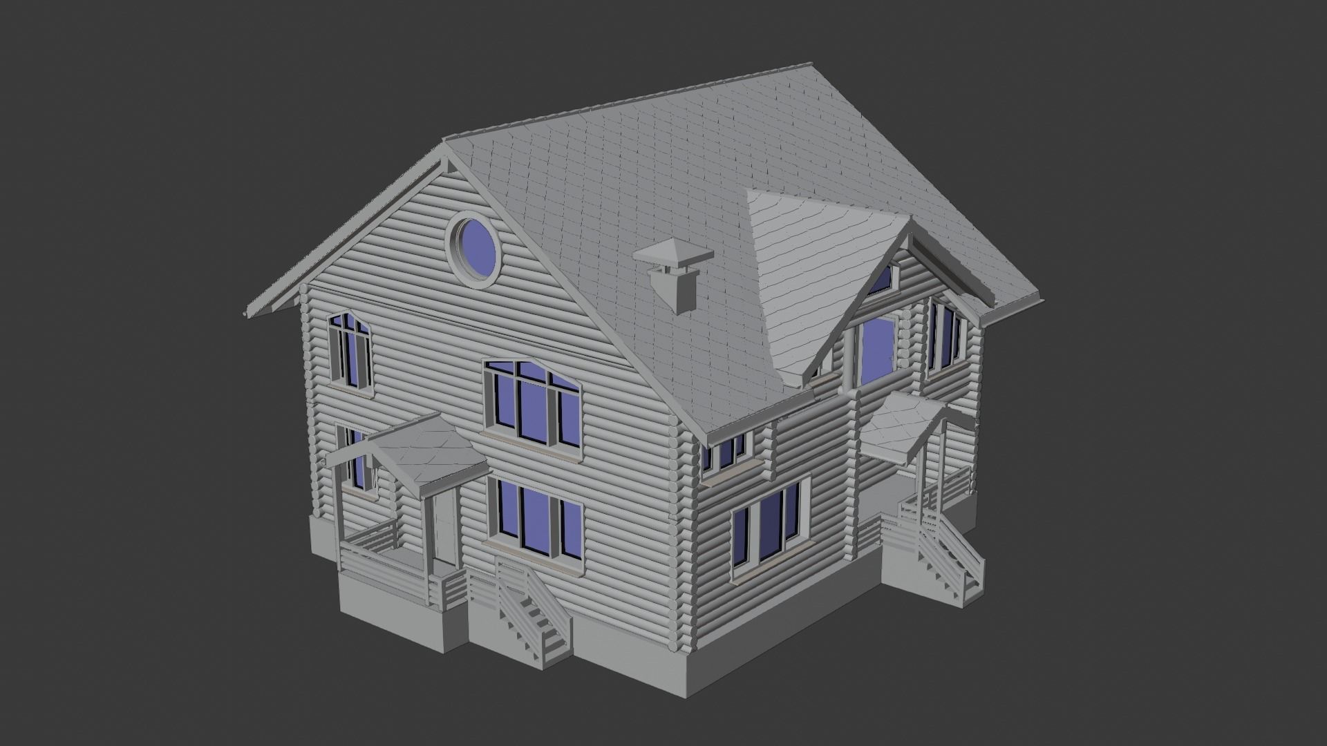 Log House 3D model_2