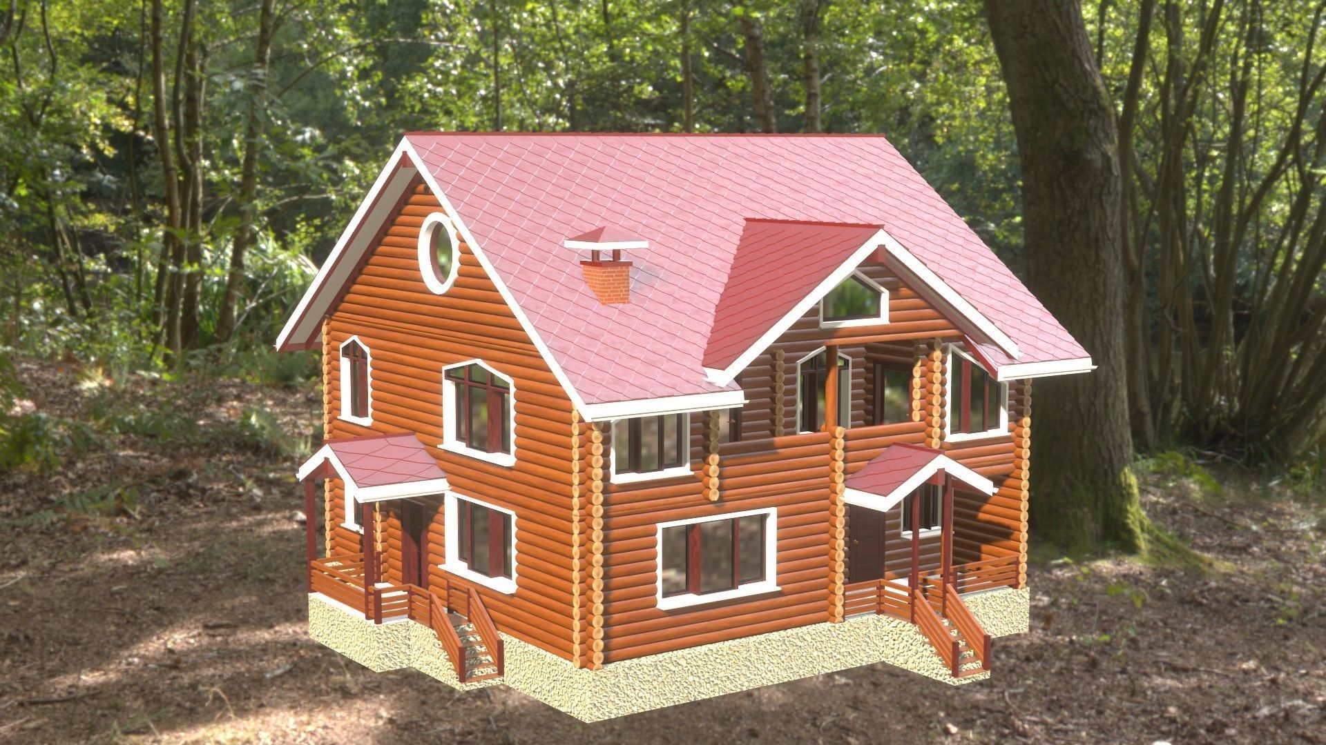 Log House 3D model_23