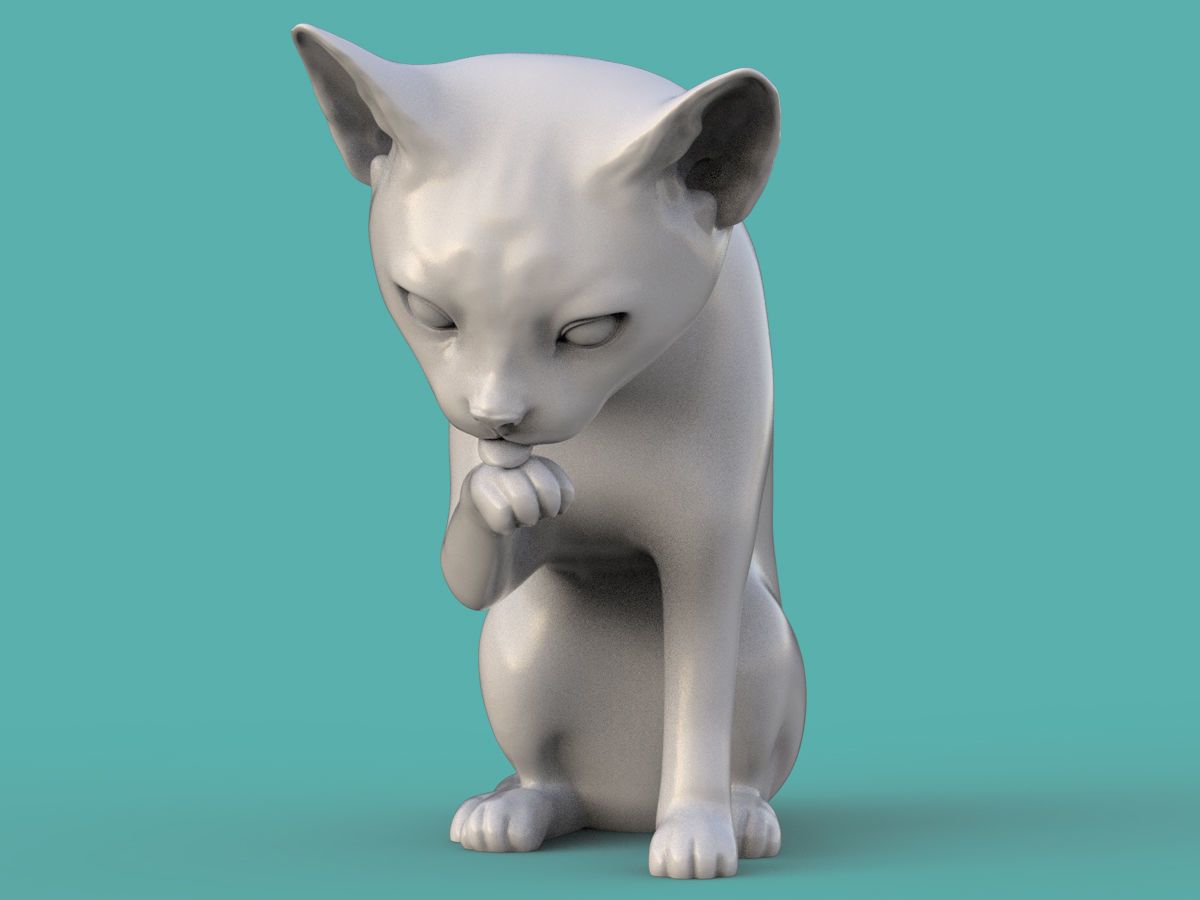 Cat - grooming 3D print model_5