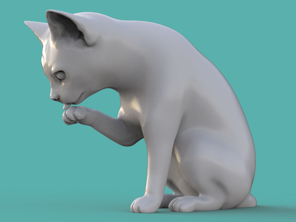 Cat - grooming 3D print model_4