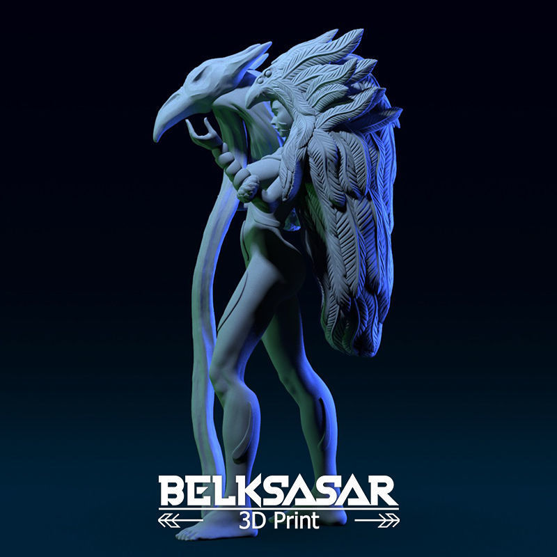 Druid Girl Elf Nude and Topless 3D print model_15