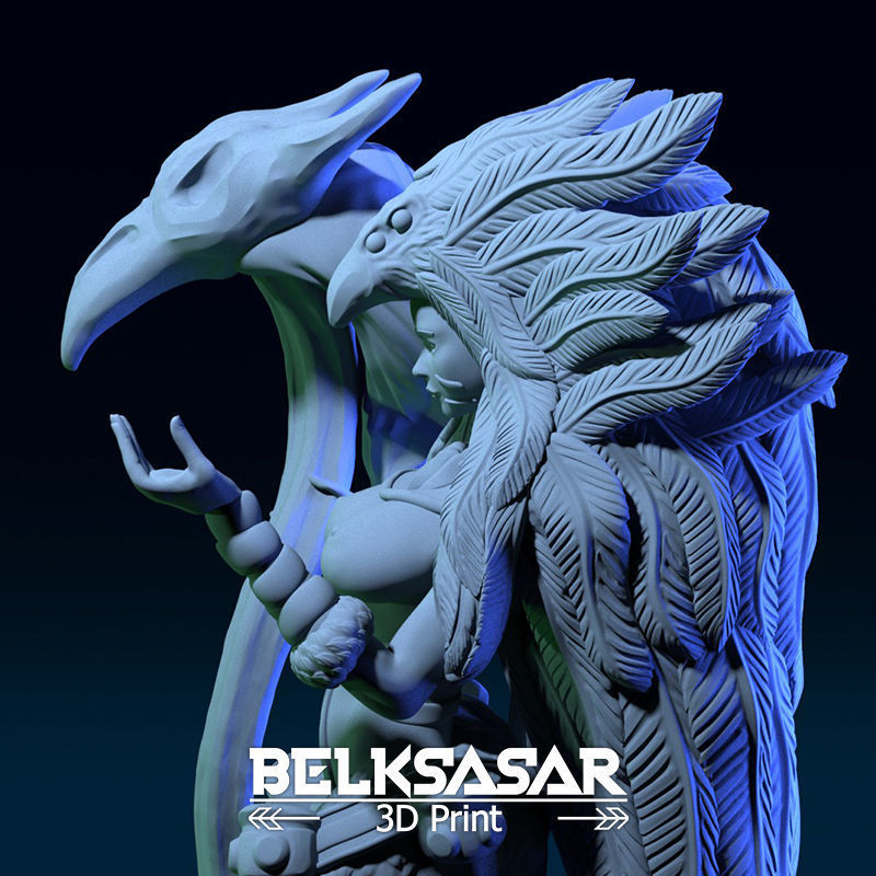 Druid Girl Elf Nude and Topless 3D print model_11