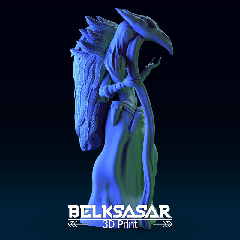 Druid Girl Elf Dressed Nude and Topless 3D print model_13