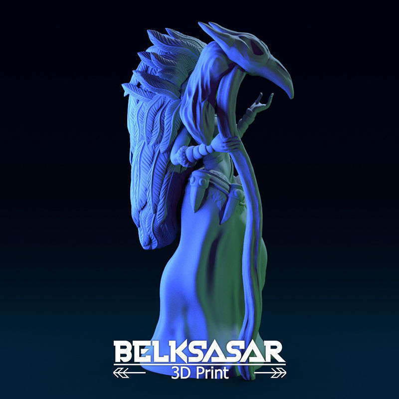 Druid Girl Elf Dressed Nude and Topless 3D print model_10