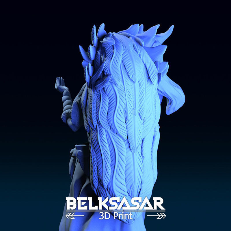 Druid Girl Elf Dressed Nude and Topless 3D print model_22