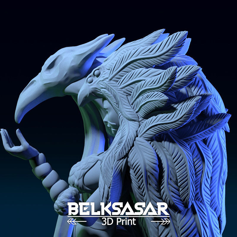 Druid Girl Elf Dressed Nude and Topless 3D print model_25