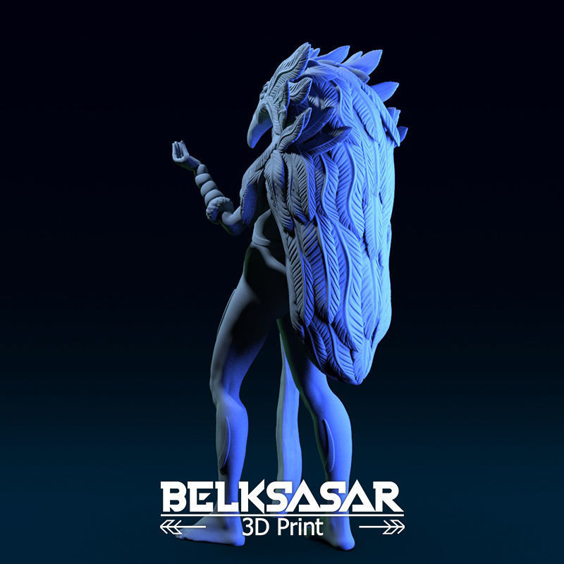 Druid Girl Elf Dressed Nude and Topless 3D print model_30