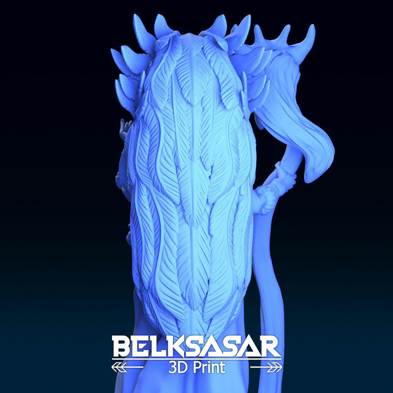 Druid Girl Elf Dressed Nude and Topless 3D print model_27