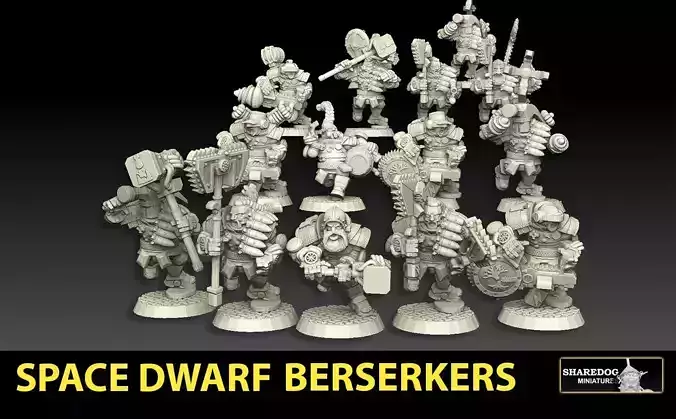 Astroknight Dwarves Berserkers 3D print model