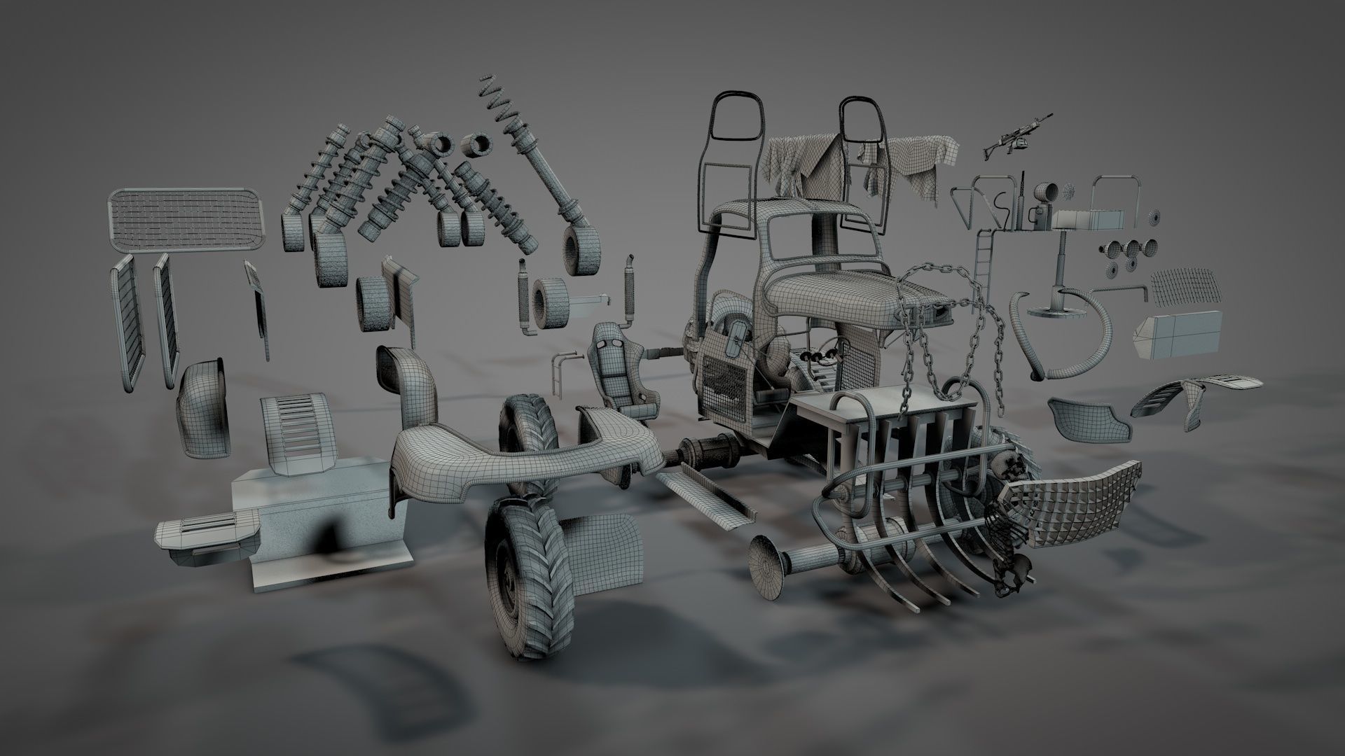 Post Apocalyptic Survival Pickup 3D model_25