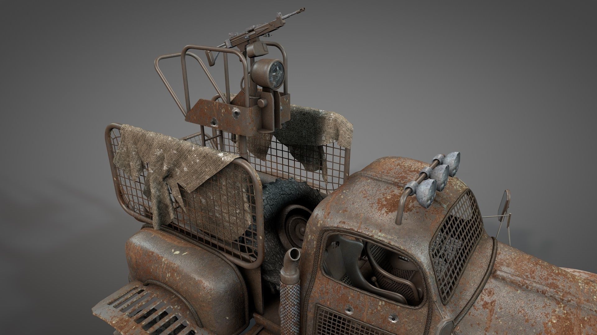 Post Apocalyptic Survival Pickup 3D model_8