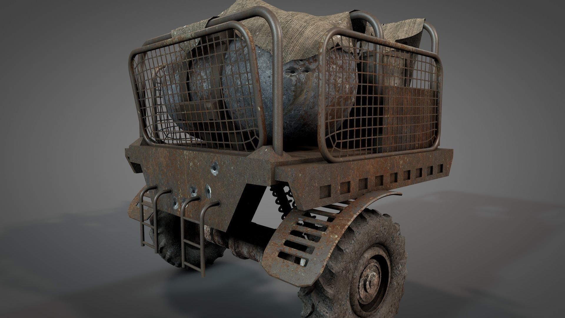 Post Apocalyptic Survival Pickup 3D model_16