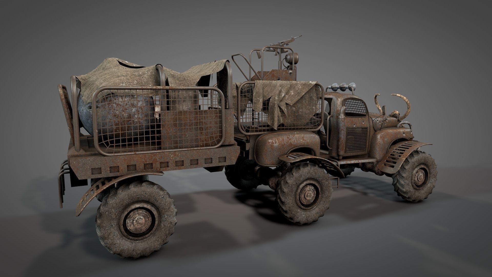 Post Apocalyptic Survival Pickup 3D model_4