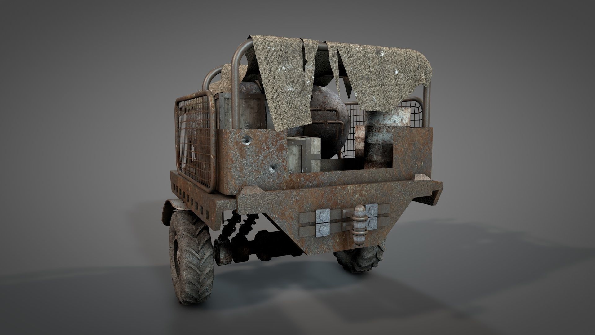 Post Apocalyptic Survival Pickup 3D model_15
