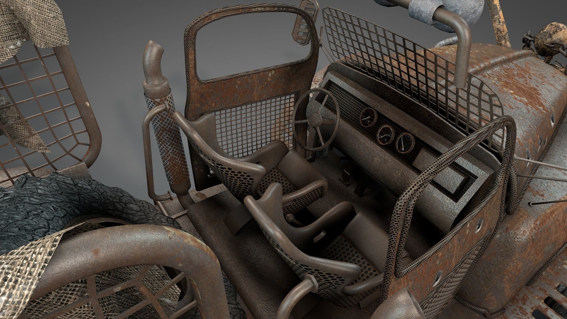 Post Apocalyptic Survival Pickup 3D model_9