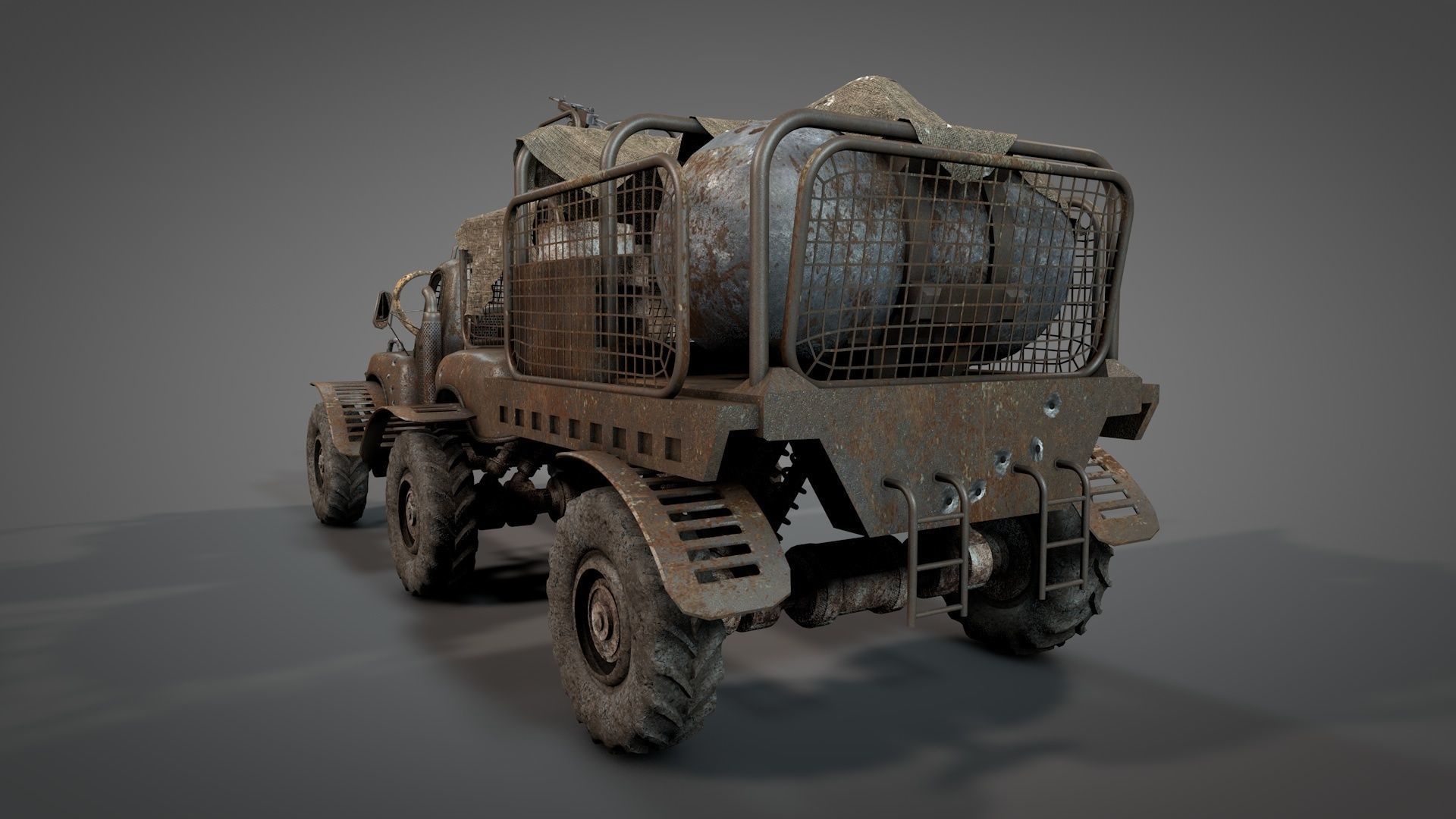 Post Apocalyptic Survival Pickup 3D model_5