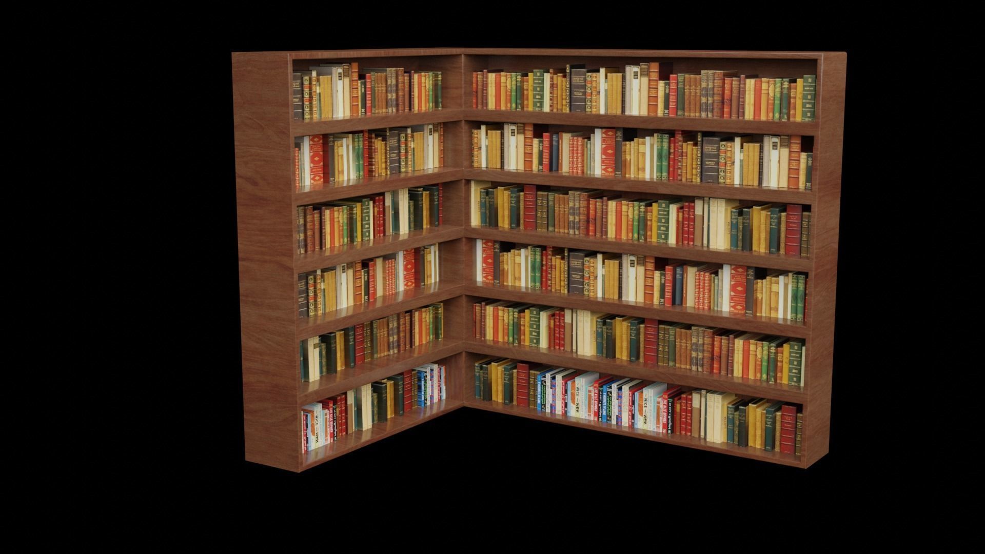 BOOKCASE AND BOOKS BLOCKS LOW POLY Low-poly 3D model_11