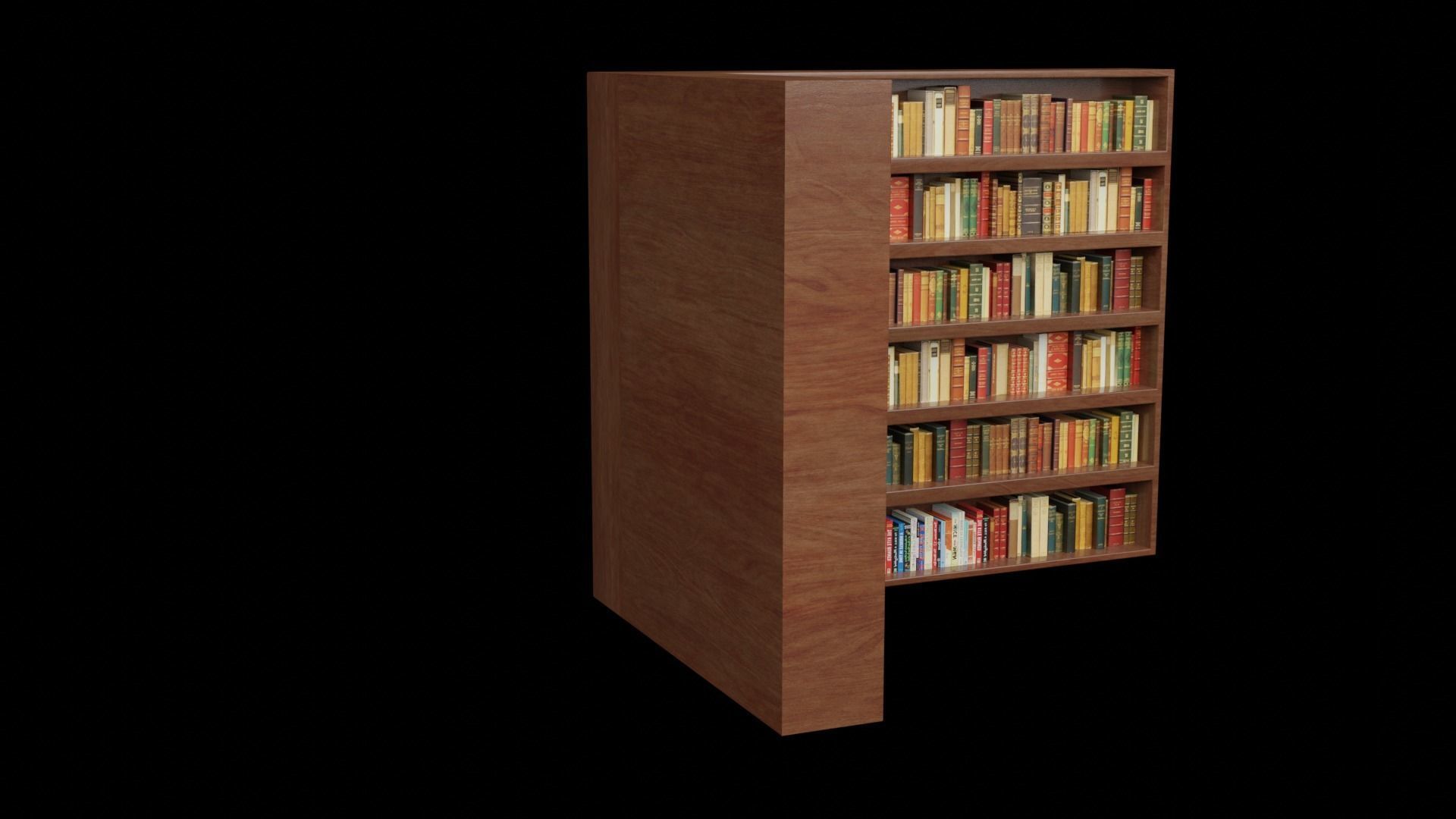 BOOKCASE AND BOOKS BLOCKS LOW POLY Low-poly 3D model_5
